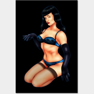 Bettie Page Pin Up Color Posters and Art